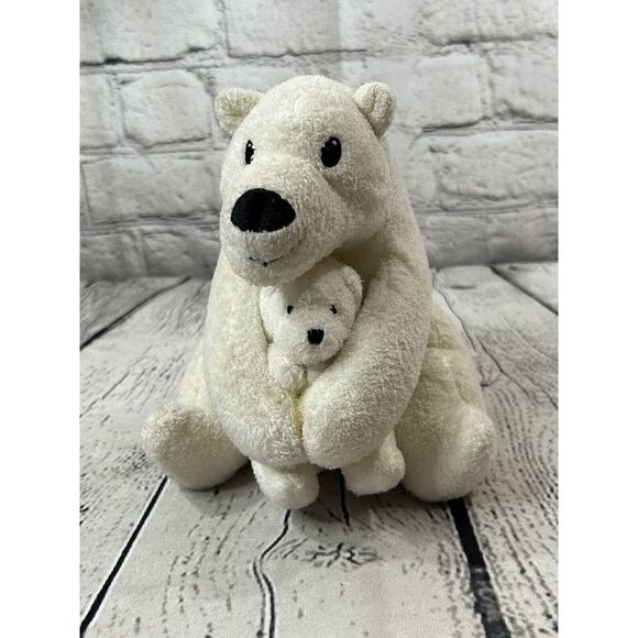 Little Tiger Press Big Bear Little Bear White Plush Stuffed Animal Polar Bears - Picture 1 of 9